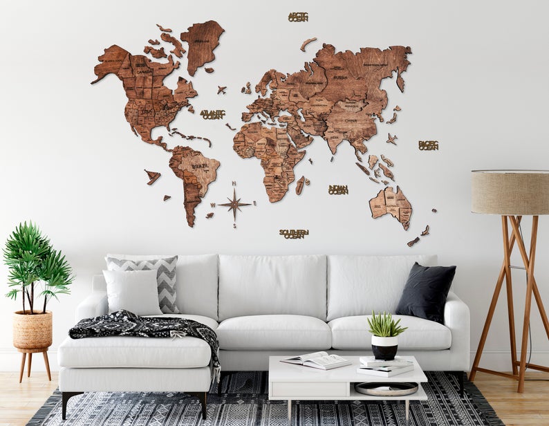 Wooden World Map - Wood Wall World Map Unique –